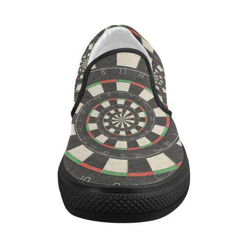 Spiral Dart Board Droste Effect Women's Slip-on Canvas Shoes (Model 019)