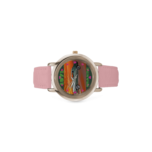 MUSTANG GRANDE 71 ART Women's Rose Gold Leather Strap Watch(Model 201)