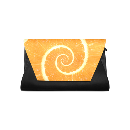 Spiral Citrus Orange Droste Clutch Bag (Model 1630)