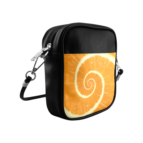 Spiral Citrus Orange Droste Sling Bag (Model 1627)