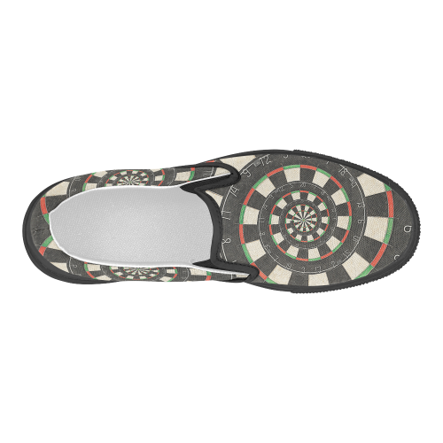 Spiral Dart Board Droste Effect Women's Slip-on Canvas Shoes (Model 019)