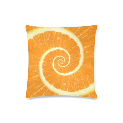 Spiral Citrus Orange Droste Custom Zippered Pillow Case 16"x16"(Twin Sides)