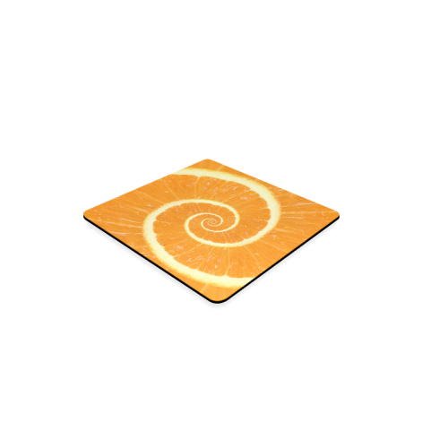 Spiral Citrus Orange Droste Square Coaster