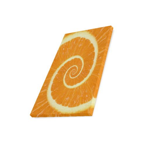 Spiral Citrus Orange Droste Canvas Print 16"x20"