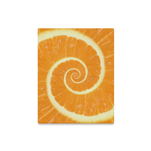 Spiral Citrus Orange Droste Canvas Print 16"x20"