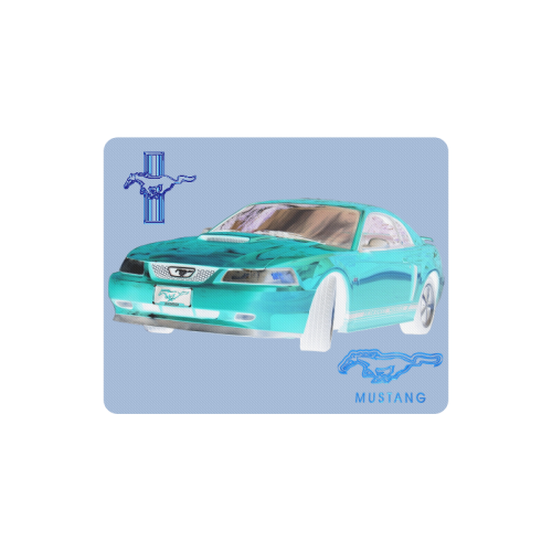 MUSTANG GT CHROME BLUE Rectangle Mousepad