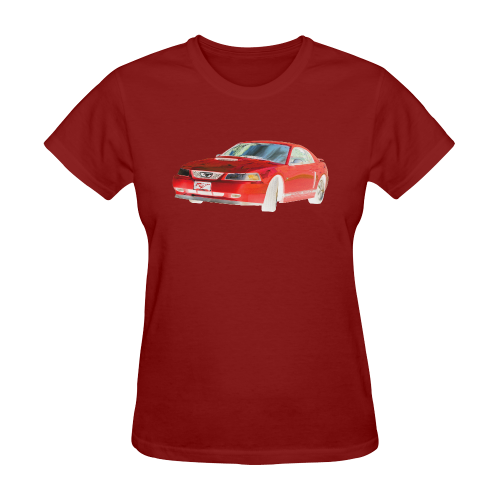 MUSTANG GT CHROME RED Sunny Women's T-shirt (Model T05)