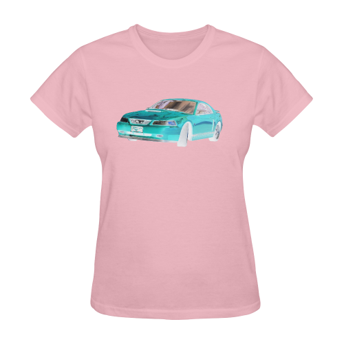 MUSTANG GT CHROME BLUE Sunny Women's T-shirt (Model T05)