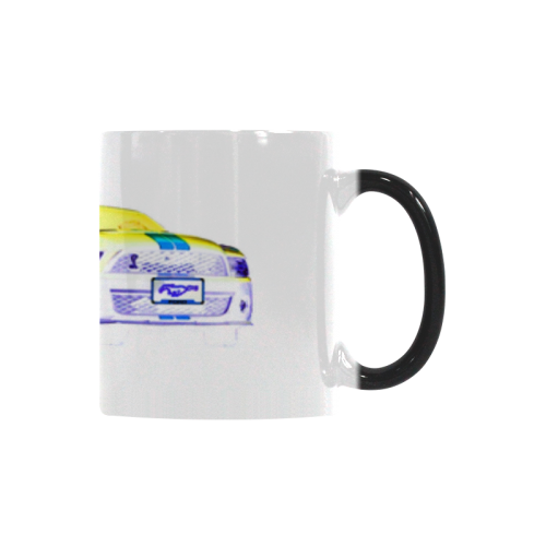 2011 SHELBY GT500 COBRA MUSTANG BLUE ON YELLOW Custom Morphing Mug