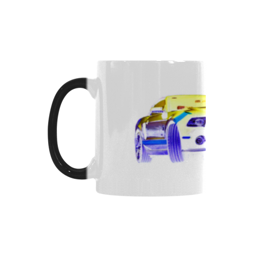 2011 SHELBY GT500 COBRA MUSTANG BLUE ON YELLOW Custom Morphing Mug