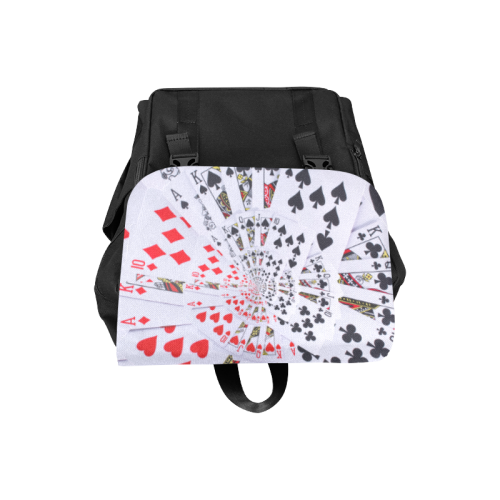 Poker Royal Flush All Suits Droste Spiral Casual Shoulders Backpack (Model 1623)