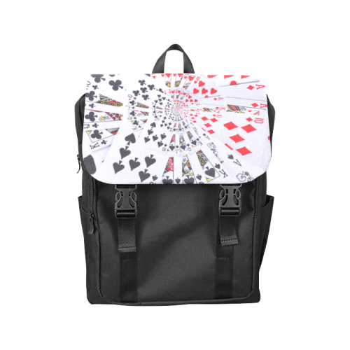 Poker Royal Flush All Suits Droste Spiral Casual Shoulders Backpack (Model 1623)