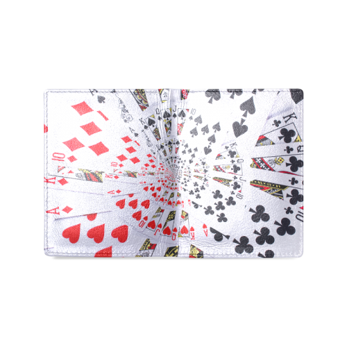 Poker Royal Flush All Suits Droste Spiral Men's Leather Wallet (Model 1612)