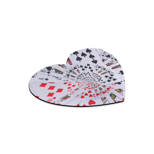 Poker Royal Flush All Suits Droste Spiral Heart-shaped Mousepad