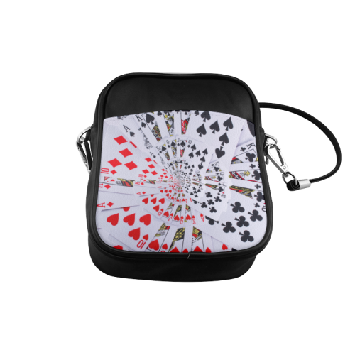 Poker Royal Flush All Suits Droste Spiral Sling Bag (Model 1627)