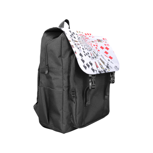 Poker Royal Flush All Suits Droste Spiral Casual Shoulders Backpack (Model 1623)