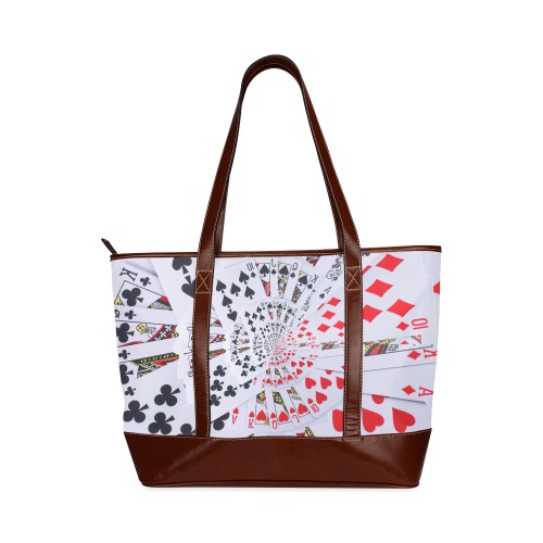 Poker Royal Flush All Suits Droste Spiral Tote Handbag (Model 1642)