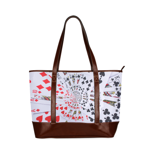 Poker Royal Flush All Suits Droste Spiral Tote Handbag (Model 1642)