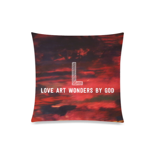 pink sunset loveartwonders Custom Zippered Pillow Case 20"x20"(One Side)