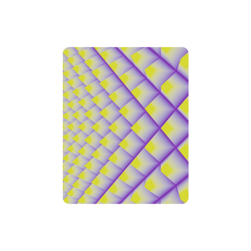 Yellow and Purple 3D Pyramids Pattern Rectangle Mousepad