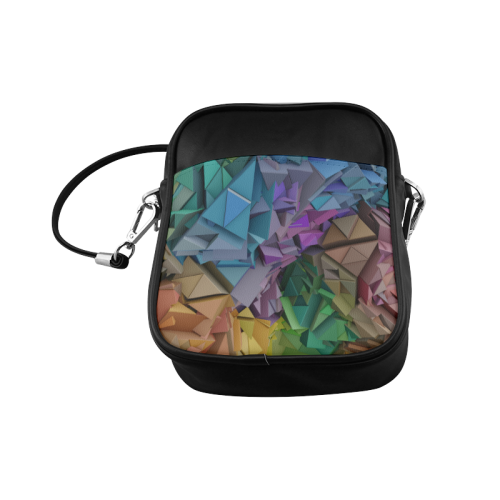 Colorful Abstract 3D Low Poly Geometric Sling Bag (Model 1627)