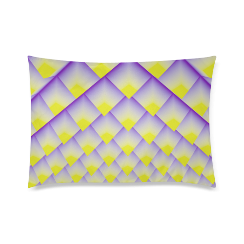 Yellow and Purple 3D Pyramids Pattern Custom Zippered Pillow Case 20"x30" (one side)