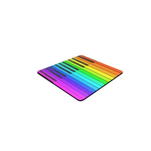 Rainbow Piano Keyboard Square Coaster