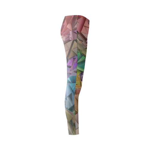 Colorful Abstract 3D Low Poly Geometric Cassandra Women's Leggings (Model L01)