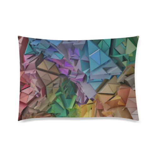 Colorful Abstract 3D Low Poly Geometric Custom Zippered Pillow Case 20"x30" (one side)
