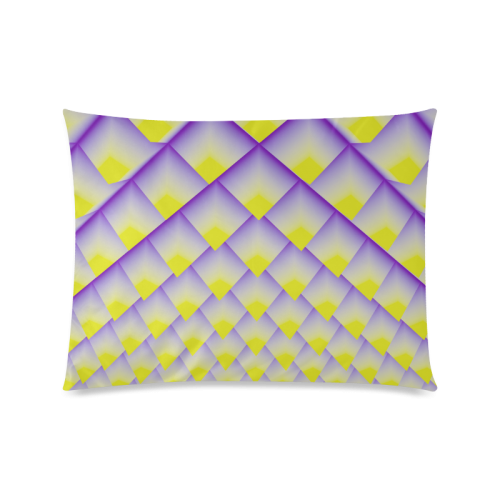 Yellow and Purple 3D Pyramids Pattern Custom Picture Pillow Case 20"x26" (one side)