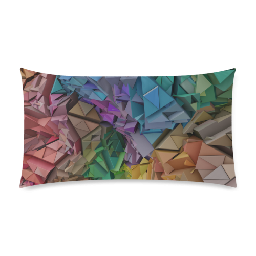 Colorful Abstract 3D Low Poly Geometric Custom Rectangle Pillow Case 20"x36" (one side)