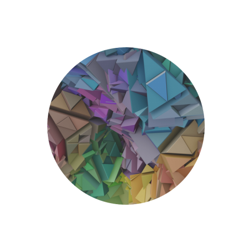 Colorful Abstract 3D Low Poly Geometric Round Mousepad