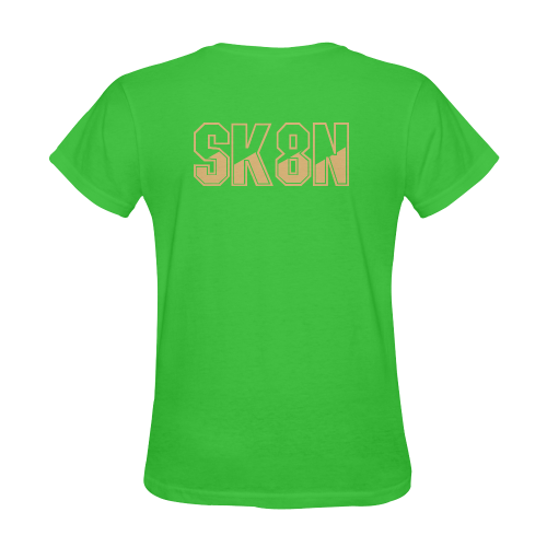 SK8N LONGBOARD GIRL YELLOW PINK Sunny Women's T-shirt (Model T05)