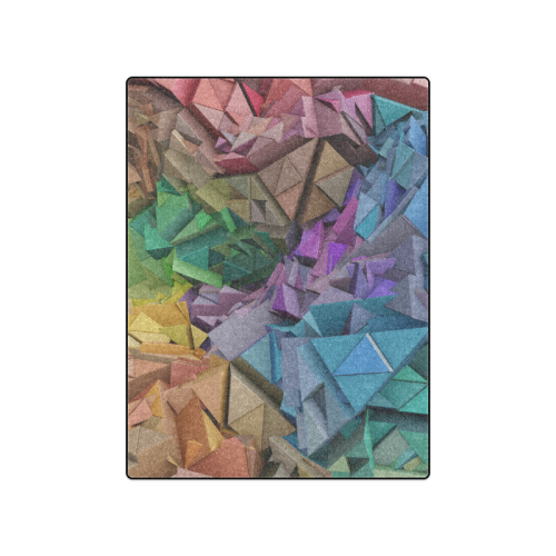 Colorful Abstract 3D Low Poly Geometric Blanket 50"x60"