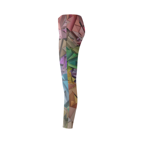 Colorful Abstract 3D Low Poly Geometric Cassandra Women's Leggings (Model L01)