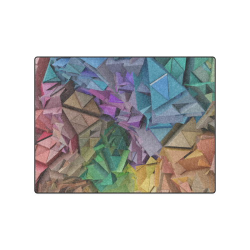 Colorful Abstract 3D Low Poly Geometric Blanket 50"x60"