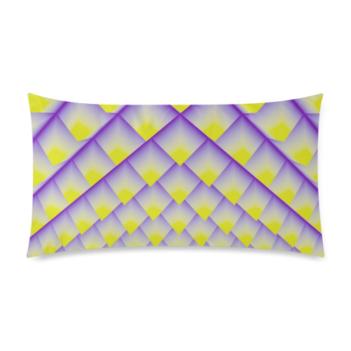 Yellow and Purple 3D Pyramids Pattern Custom Rectangle Pillow Case 20"x36" (one side)