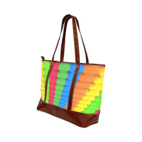 Colorful 3D Geometric Blocks Tote Handbag (Model 1642)