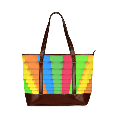 Colorful 3D Geometric Blocks Tote Handbag (Model 1642)