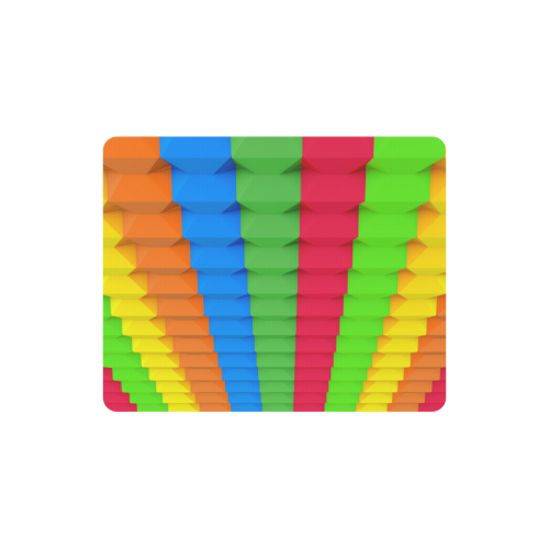 Colorful 3D Geometric Blocks Rectangle Mousepad