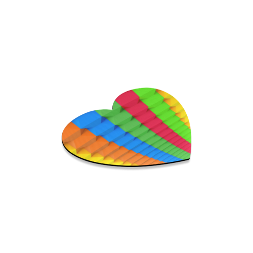Colorful 3D Geometric Blocks Heart Coaster
