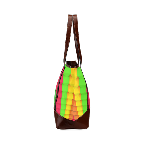 Colorful 3D Geometric Blocks Tote Handbag (Model 1642)