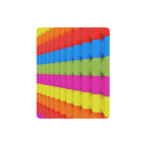 Colorful 3D Geometric Blocks Rectangle Mousepad