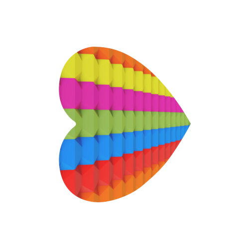 Colorful 3D Geometric Blocks Heart-shaped Mousepad