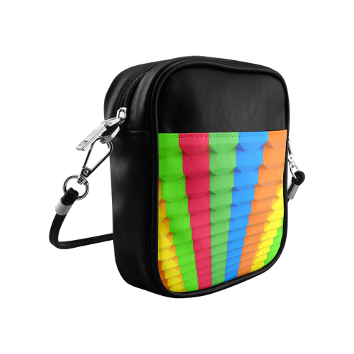 Colorful 3D Geometric Blocks Sling Bag (Model 1627)