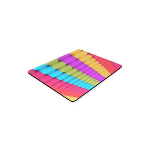 Colorful 3D Geometric Blocks Rectangle Mousepad