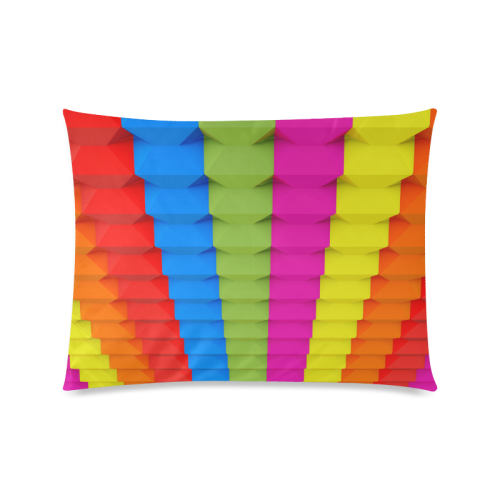 Colorful 3D Geometric Blocks Custom Picture Pillow Case 20"x26" (one side)