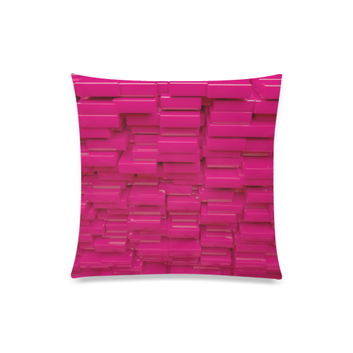 Glossy Pink 3d Cubes Custom Zippered Pillow Case 20"x20"(One Side)