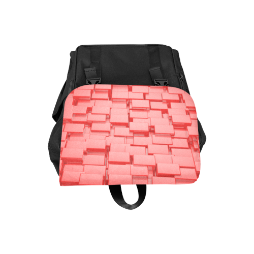 Glossy Red 3d Cubes Casual Shoulders Backpack (Model 1623)
