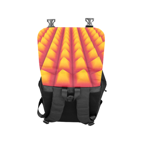 3d Abstract Red and Yellow Pyramids Casual Shoulders Backpack (Model 1623)